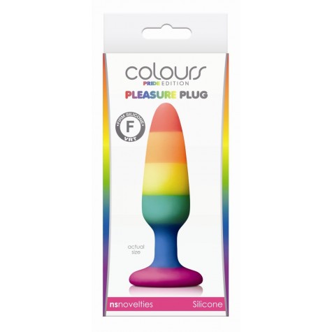 Радужная пробка Colours Pride Edition Pleasure Plug Small - 11 см.