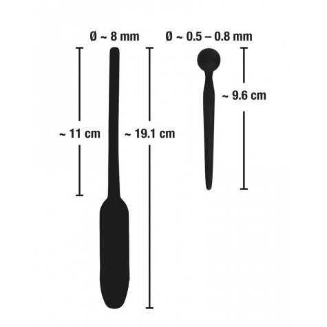 Черный набор из 2 уретральных стимуляторов