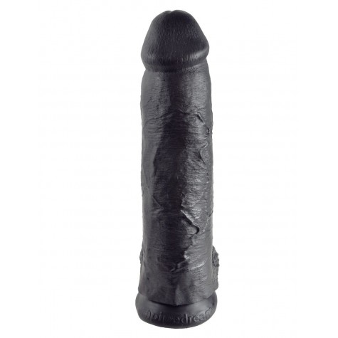 Чёрный фаллоимитатор-гигант 12" Cock with Balls - 30,5 см.