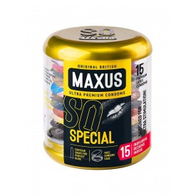 Презервативы с точками и рёбрами в металлическом кейсе MAXUS Special - 15 шт.