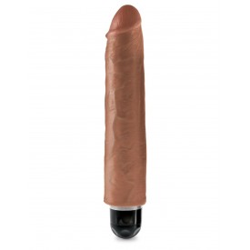 Кофейный вибратор-реалистик 10" Vibrating Stiffy - 30,5 см.